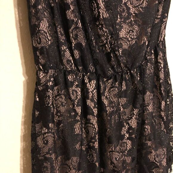 Bisou bisou blk w/shimmer gold cold arm blouse LG - Picture 5 of 8